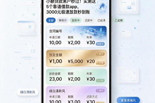 小额贷款黑户秒过!实测这5个靠谱借款App,3000元极速放款秒到账
