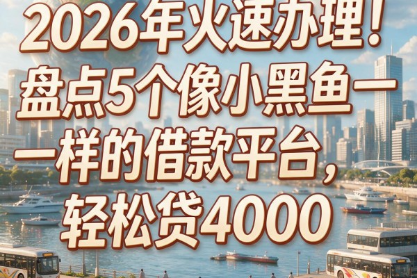 2026年火速办理!盘点5个像小黑鱼一样的借款平台,轻松贷4000