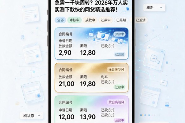 急需一千块周转?2026年万人实测下款快的网贷精选推荐!