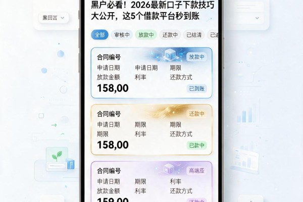 黑户必看！2026最新口子下款技巧大公开，这5个借款平台秒到账