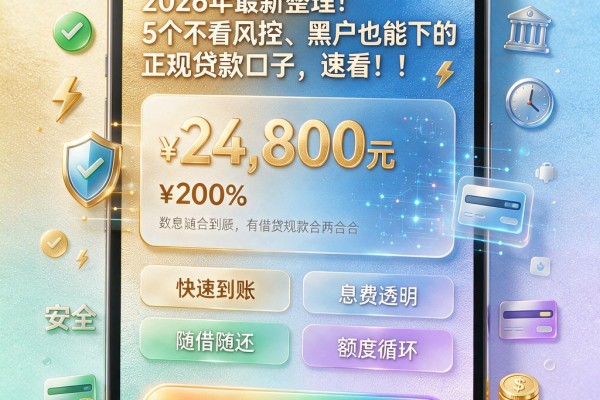 2026年最新整理！5个不看风控、黑户也能下的正规贷款口子，速看！