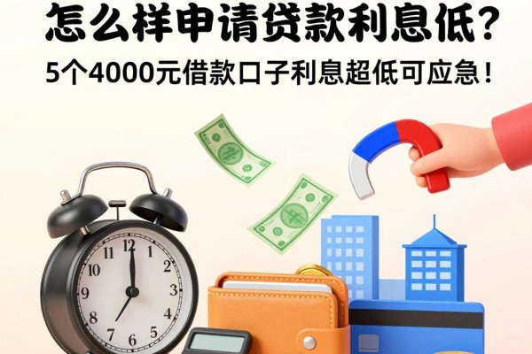 2026年急用钱必看：怎么样申请贷款利息低？这5个4000元借款口子利息超低可应急！