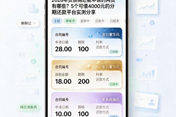 2026年负债高还能申请的网贷有哪些?5个可借4000元的分期还款平台实测分享