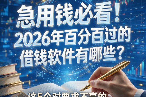 急用钱必看！2026年百分百过的借钱软件有哪些？这5个对要求不高的1000借款口子超方便