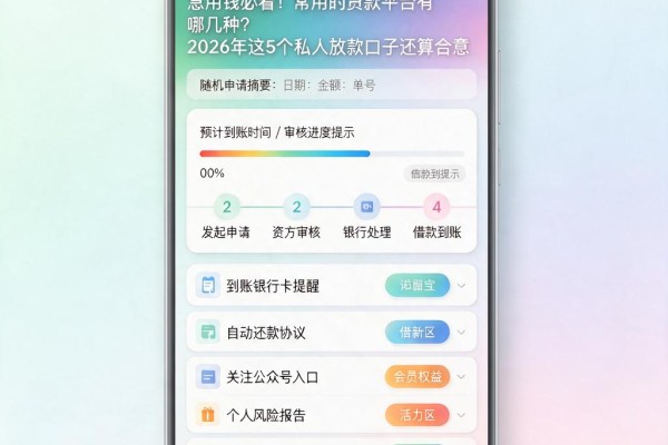 急用钱必看!常用的贷款平台有哪几种?2026年这5个私人放款口子还算合意