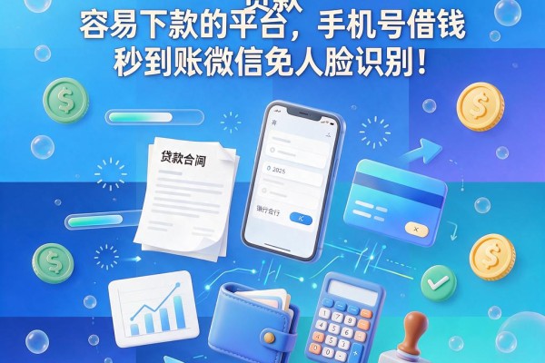 2026必看!5个黑户信用贷款容易下款的平台,手机号借钱秒到账微信免人脸识别
