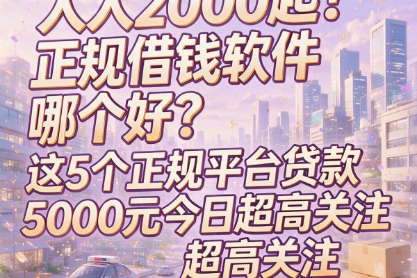 人人2000起!正规借钱软件哪个好?这5个正规平台贷款5000元今日超高关注