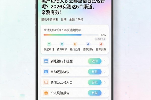 黑户负债太多去哪里借钱比较好呢?2026实测这5个渠道,亲测有效!