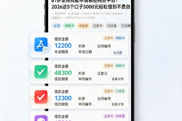 61岁急用钱能申请哪些网贷平台?2026这5个口子5000元轻松借到不费劲