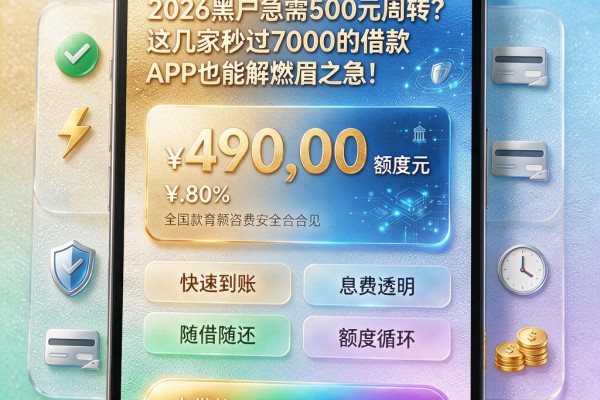 2026黑户急需500元周转?这几家秒过7000的借款APP也能解燃眉之急!