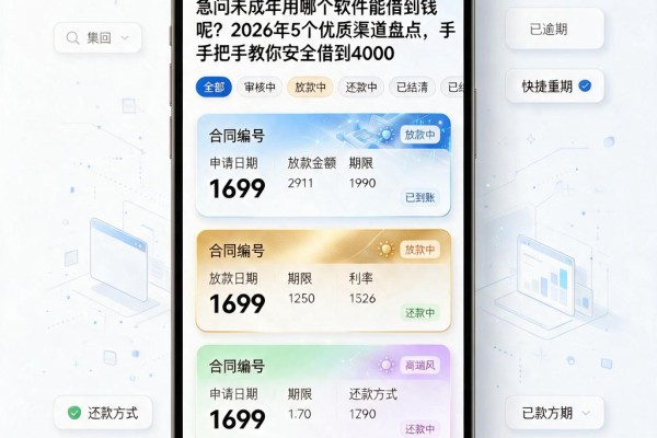 急问未成年用哪个软件能借到钱呢?2026年5个优质渠道盘点,手把手教你安全借到4000