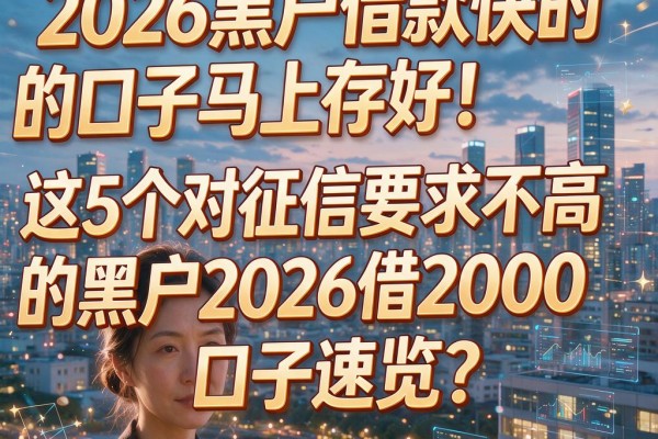 2026黑户借款快的口子马上存好!这5个对征信要求不高的黑户2026借2000口子速览