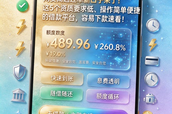 网贷高通过率新口子来了!这5个资质要求低、操作简单便捷的借款平台,容易下款速看