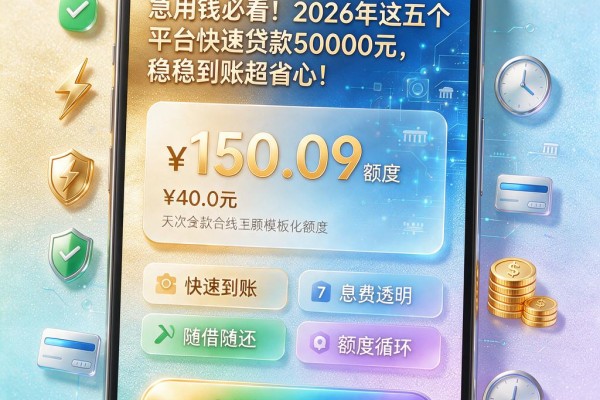 急用钱必看!2026年这五个平台快速贷款50000元,稳稳到账超省心