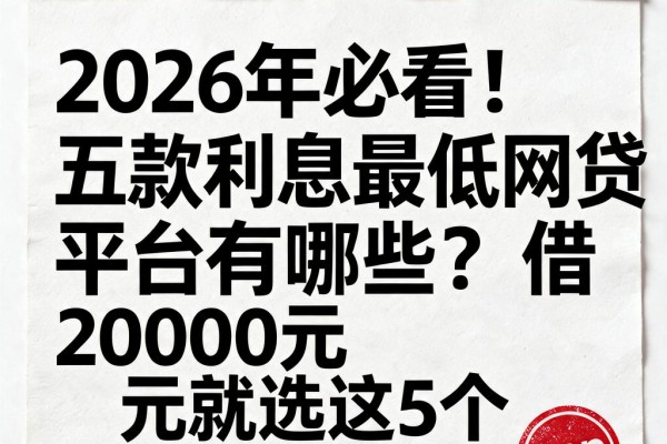 2026年必看!五款利息最低网贷平台有哪些?借20000元就选这5个