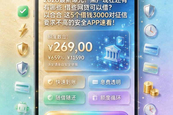 2026最新曝光!黑户现在还有哪些网贷可以借?这5个借钱3000对征信要求不高的安全APP速看