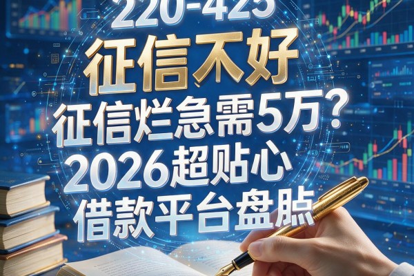征信黑、征信不好、征信烂急需5万?2026超贴心借款平台盘点,这5个渠道也能借到钱!