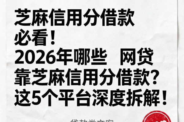 芝麻信用分借款必看！2026年哪些网贷靠芝麻信用分借款？这5个平台深度拆解！