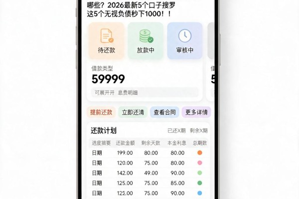 征信有逾期、不看负债也能借的网贷有哪些?2026最新5个口子搜罗,这5个无视负债秒下1000!