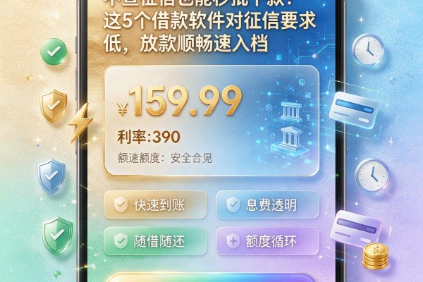 不查征信也能秒批下款!这5个借款软件对征信要求低,放款顺畅速入档