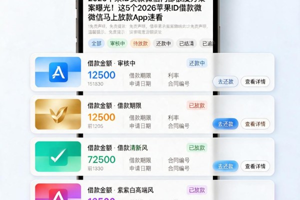 2026苹果ID贷款微信内部额度方案曝光!这5个2026苹果ID借款微信马上放款App速看