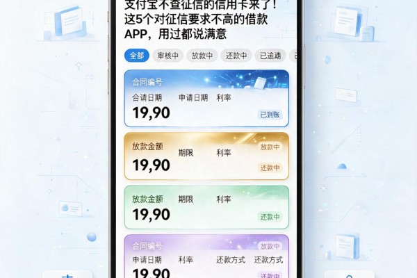 支付宝不查征信的信用卡来了！这5个对征信要求不高的借款APP，用过都说满意