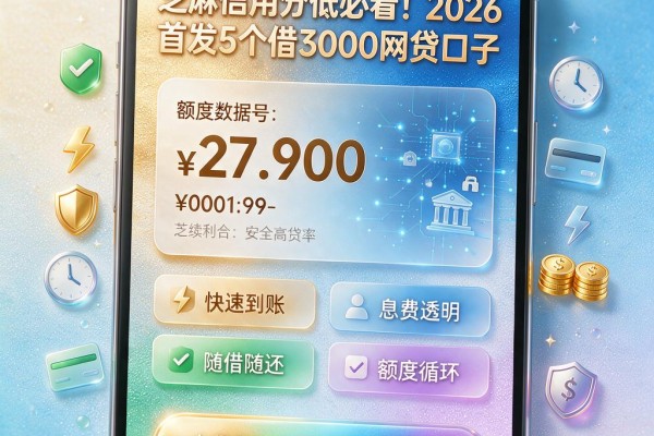 芝麻信用分低必看!2026首发5个借3000网贷口子