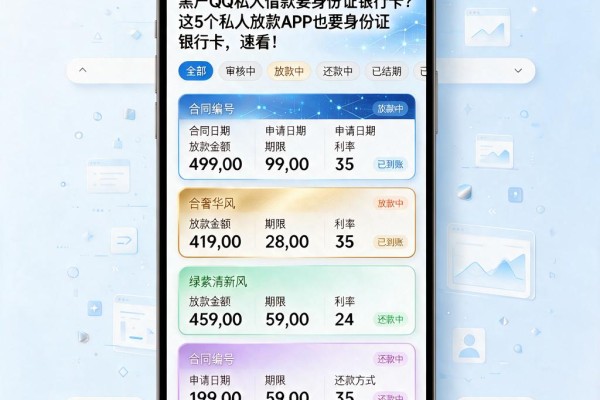 黑户QQ私人借款要身份证银行卡?这5个私人放款APP也要身份证银行卡,速看!