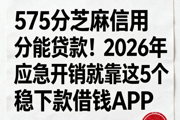 575分芝麻信用分能贷款!2026年应急开销就靠这5个稳下款借钱APP