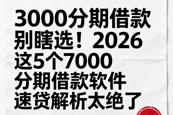 3000分期借款别瞎选!2026这5个7000分期借款软件速贷解析太绝了