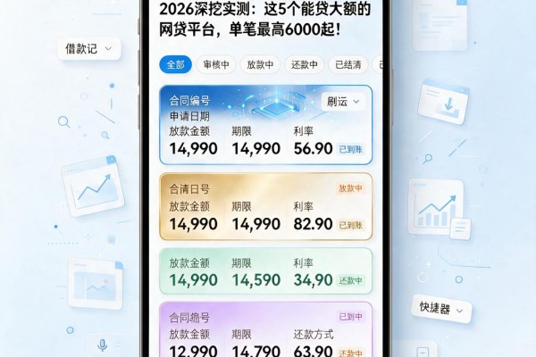 2026深挖实测:这5个能贷大额的网贷平台,单笔最高6000起!