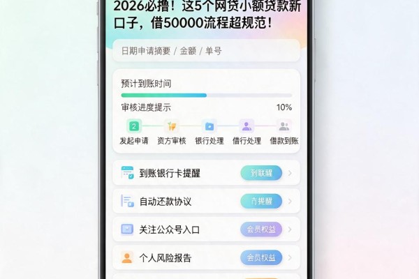 2026必撸!这5个网贷小额贷款新口子,借50000流程超规范!