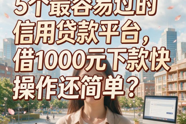 5个最容易过的信用贷款平台,借1000元下款快操作还简单