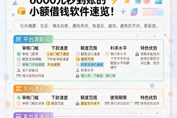 黑户专属！5个审核宽松、6000元秒到账的小额借钱软件速览