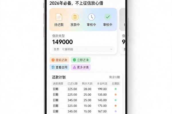 短期用钱不求人!5个可靠借钱软件2026年必备,不上征信放心借