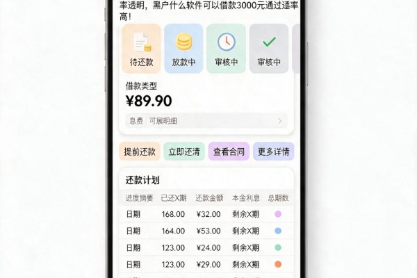 黑户必看！2026年这5个借钱软件要求不高利率透明，黑户什么软件可以借款3000元通过率高