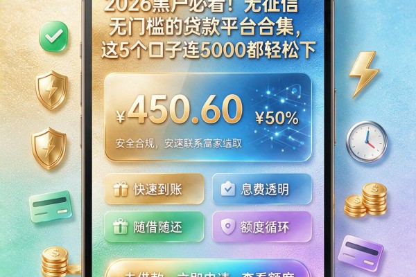 2026黑户必看!无征信无门槛的贷款平台合集,这5个口子连5000都轻松下