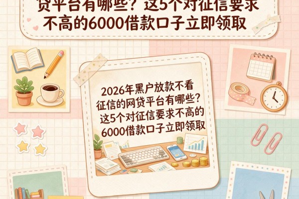 2026年黑户放款不看征信的网贷平台有哪些？这5个对征信要求不高的6000借款口子立即领取