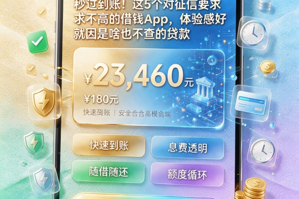 秒过到账!这5个对征信要求不高的借钱App,体验感好就因是啥也不查的贷款