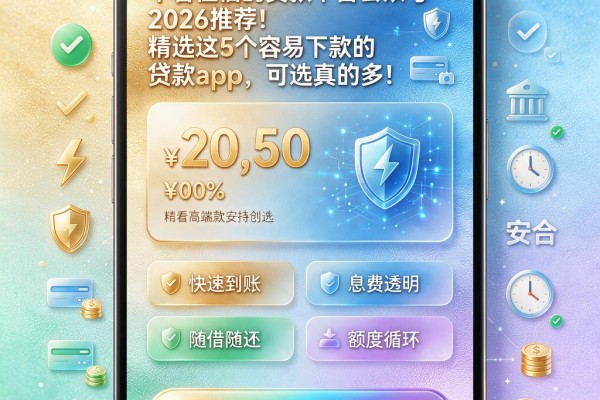 不看征信的贷款平台公众号2026推荐!精选这5个容易下款的贷款App,可选真的多!