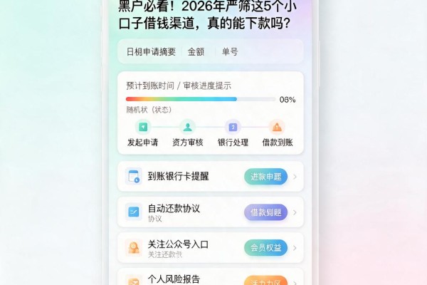 黑户必看!2026年严筛这5个小口子借钱渠道,真的能下款吗?