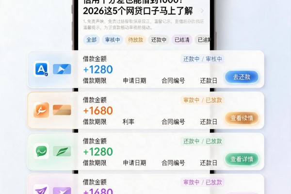 信用十分差也能借到1000?2026这5个网贷口子马上了解