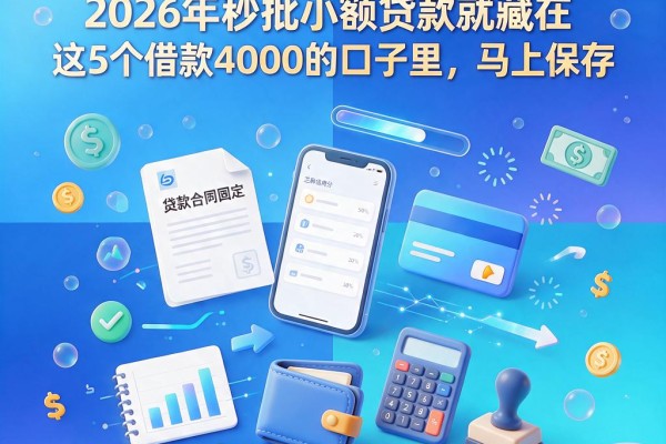 芝麻信用分560必看！2026年秒批小额贷款就藏在这5个借款4000的口子里，马上保存