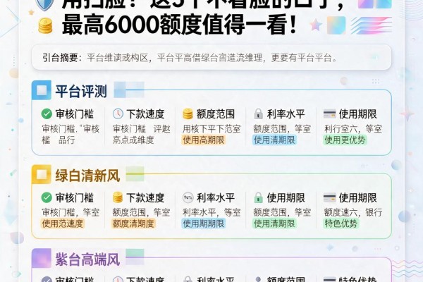 不刷脸也能借!哪个借款平台不用扫脸?这5个不看脸的口子,最高6000额度值得一看