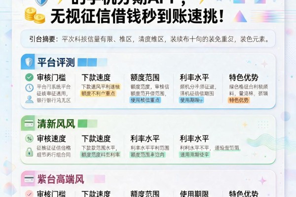 2026年必看!5个不查征信的手机分期APP,无视征信借钱秒到账速挑