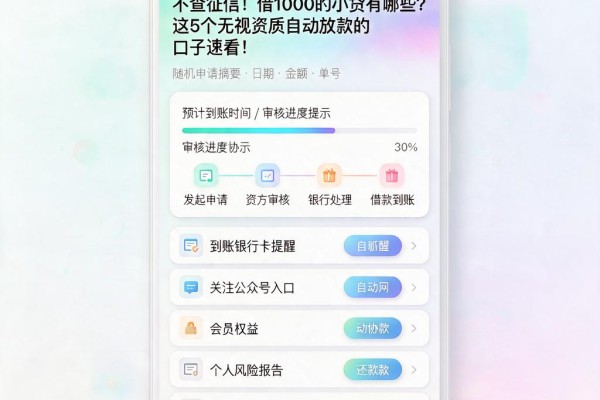 不查征信！借1000的小贷有哪些？这5个无视资质自动放款的口子速看