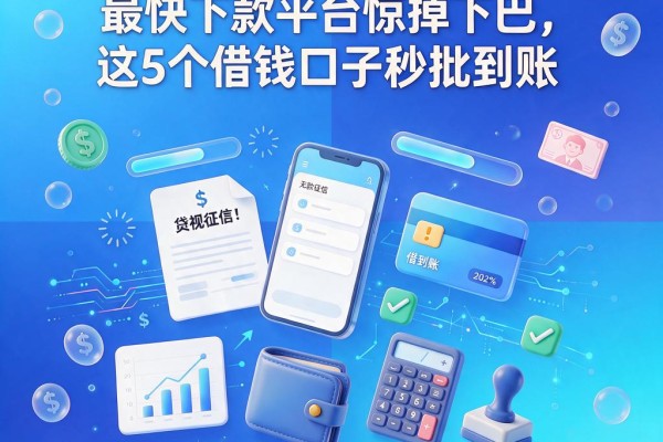 无视征信!2026最快下款平台惊掉下巴,这5个借钱口子秒批到账