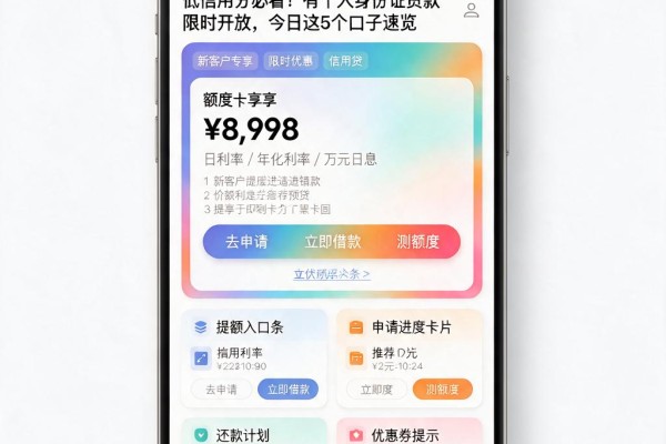 低信用分必看!有个人身份证贷款限时开放,今日这5个口子速览