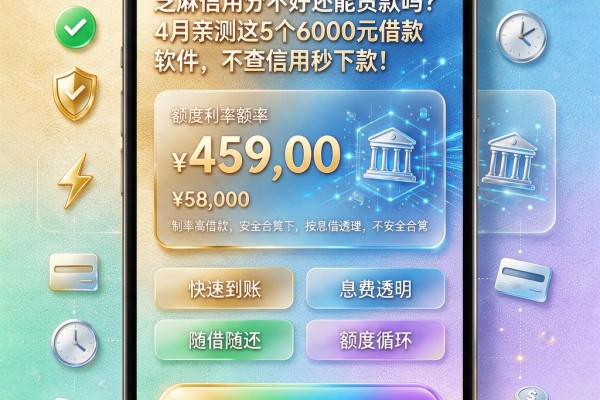 芝麻信用分不好还能贷款吗？4月亲测这5个6000元借款软件，不查信用秒下款！