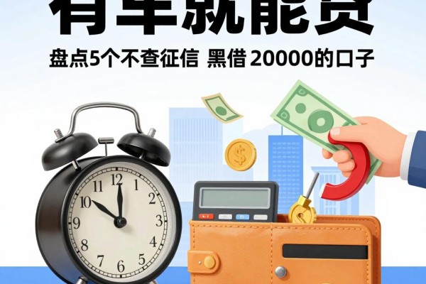 有车就能贷！盘点5个不查征信、黑户也能借2000的口子优选